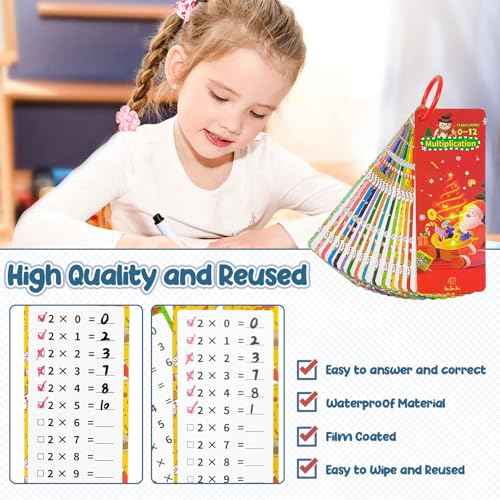 Anemeeoke 0-12 Multiplication Flash Cards, Large Math Table Flashcards, Multiplication Chart, Educational Times Table Flashcards for Classroom for 1st to 3rd Grades