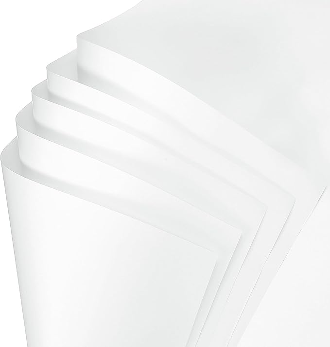 uxcell 60 Sheets Flower Wrapping Paper, 21.5" x 21.5" Waterproof Floral Bouquet Wrapping Papers Florist Supplies for Wedding Party Gift Packaging DIY Crafts, White