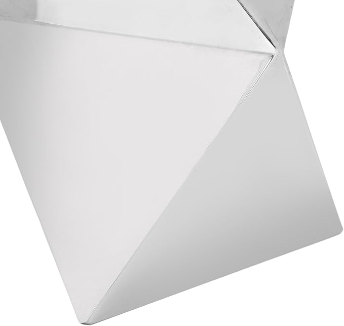 304 Stainless Steel Vase Compact Exquisite Craft Rhombus Design Modern Tabletop Flower Vase for Home Living Room Dinning Room Studio