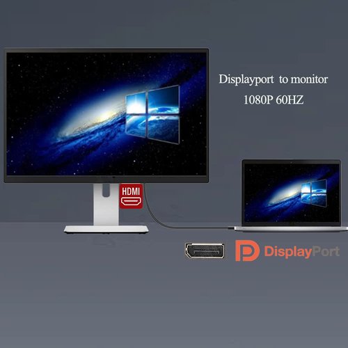 Gold Plated DisplayPort to HDMI Cable - 6 Feet Male to Male for Desktops & Laptops | 10 Pack