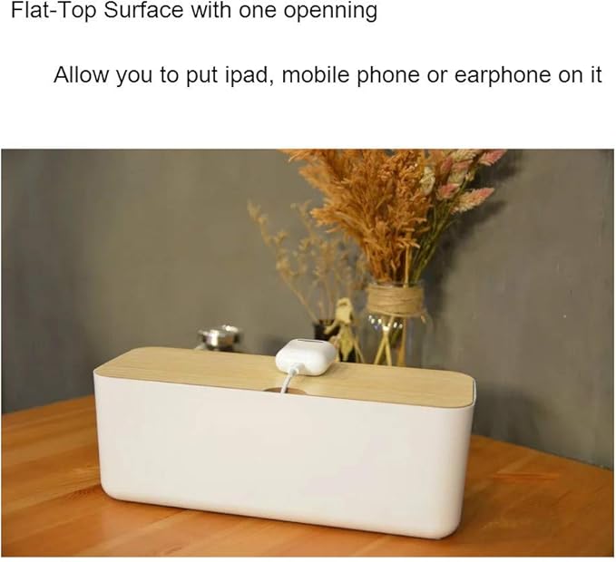 Sourcemall Cable Management Box| Power Stripe Organizer|Cord Organizer Box| Hide and Conceal Power Strips and Electrical Cords from TVs, Computers, and Desks| Keep Pets Safe