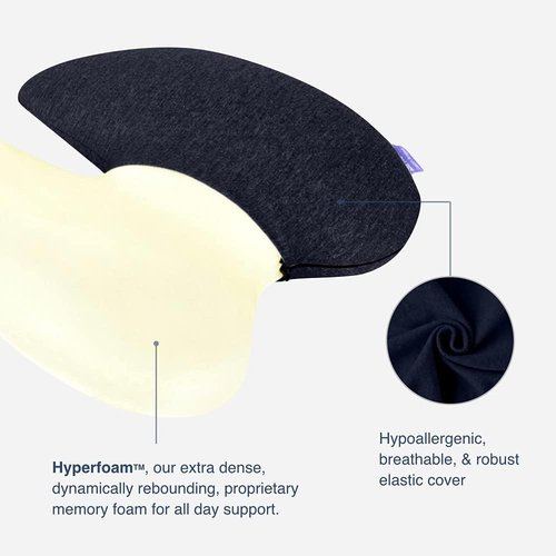 C CUSHION LAB Lumbar Pillow - Ergonomic Multi-Region Firm Back Support for Pain Relief - Black