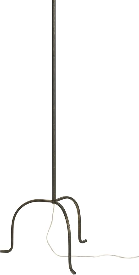 Nourison Home 66" Black Wrought Iron Heritage Metal Slim Tripod Standing Floor Lamp for Modern, Industrial, Minimalist Living Room, Bedroom, Dining Room, Reading
