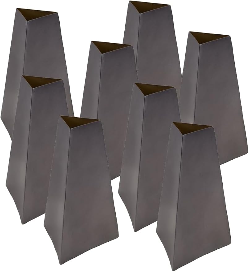 Serene Spaces Living Triova Stainless Steel Vase – Perfect for Fresh & Dried Flowers, Sculptural Accent for Mantels, Coffee Tables & Office Desks,Table Centerpiece, 4" Wide & 6.5" Tall, Pack of 12