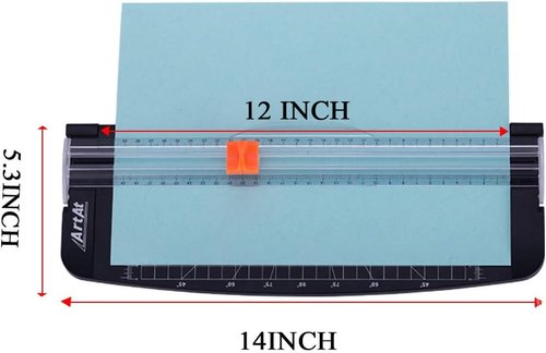 ArtAt 12-Inch Paper Cutter - Portable A4 Trimmer with Retractable Safety Blade for Crafts & Photos