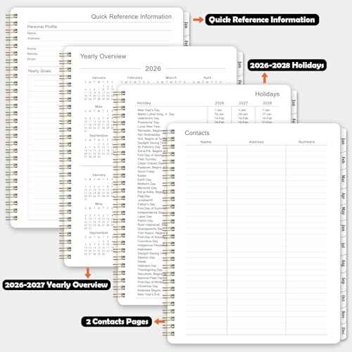 Planner 2026 ? Jan. 2026 - Dec. 2026, 2026 Planner Weekly and Monthly, 8.5" x 11", Calendar Planner 2026 with Monthly Tabs, Spiral Binding, Thick Paper - Classic Black
