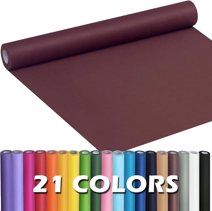 PerkHomy Wine Red Kraft Paper Roll 17.5" x 960" (80') for Gift Wrapping Bouquet Flower Art Painting Craft Writing Packaging Shipping 80GSM 55LB (Wine Red, 17.5" x 80')