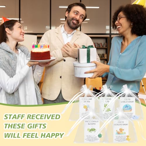 60Sets Employee Appreciation Gifts Bulk for Coworkers Thank You Staff Gift Funny Animal Pun Greeting Note Cards Inspirational Resin Office Pocket Gifts