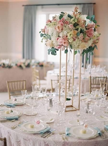 Gold Wedding Flower Stand,Metal Flower Vase,Wedding Centerpieces for Tables Home Birthday Party Event Decoration(10pcs 31.5inch)