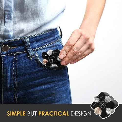 Vcertcpl Car Coin Holder - Silicone Change Organizer for 55 Coins, Portable Storage for Penny, Nickel, Dime and Quarter (Black)