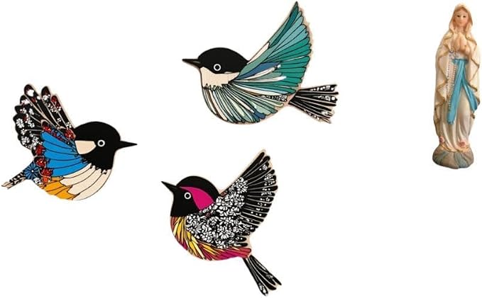 Fenteer Bird Wall Hanging Wooden Bird Wall Art Wood Flying Birds Wall Decor Wooden Sign Wall Hanging Decor Livingroom Bedroom Crafted from Wood and Resin Suit