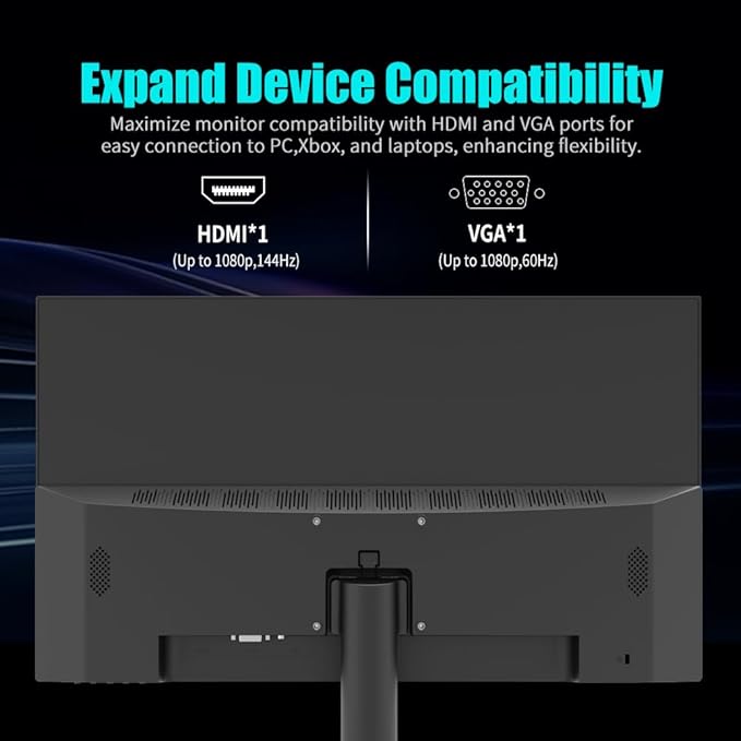 Viewedge Gaming Monitor 24 Inch FHD 144hz, IPS 1ms 1080p Computer Monitor with 110% sRGB, Bluelight Filter, HDMI & VGA Port, Support Wall Mount