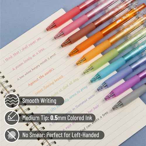Mr. Pen- Retractable Gel Pens, 10 Pack, Candy Colors, Fast Dry, Gel Pens Fine Point 0.5mm, Retractable Pen, Cute Pen