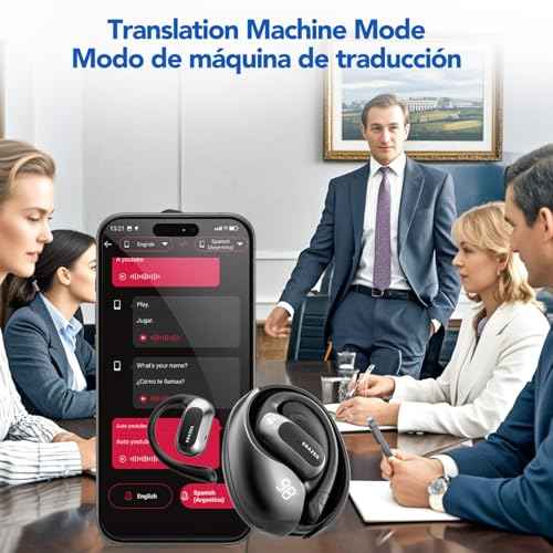 ERAZER X5 AI Language Translation Earbuds Real Time 135 Language Translator Earbuds 4-in-1 Translation Headphones Translating Device Fit iOS & Android Open Ear Ear buds for Travel Business Learning