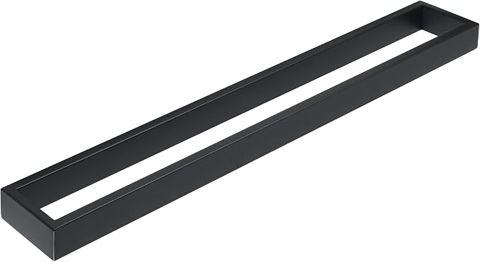 Sayayo Matte Black Towel Bar for Bathroom, 24 Inch Hand Towel Holder Wall Mount Square Towel Ring SUS304 Stainless Steel Towel Rack