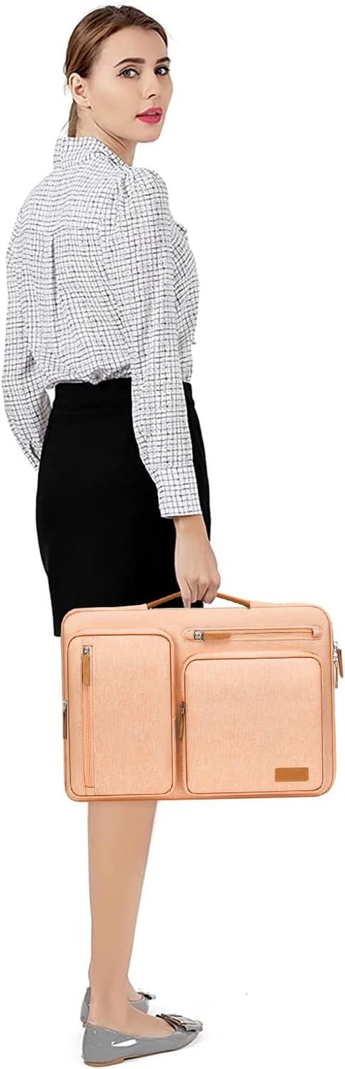 MOSISO 360 Protective Laptop Case - 13.3 Inch Sleeve for MacBook Air/Pro & More | Peach Fuzz Design with 4 Zipper Pockets