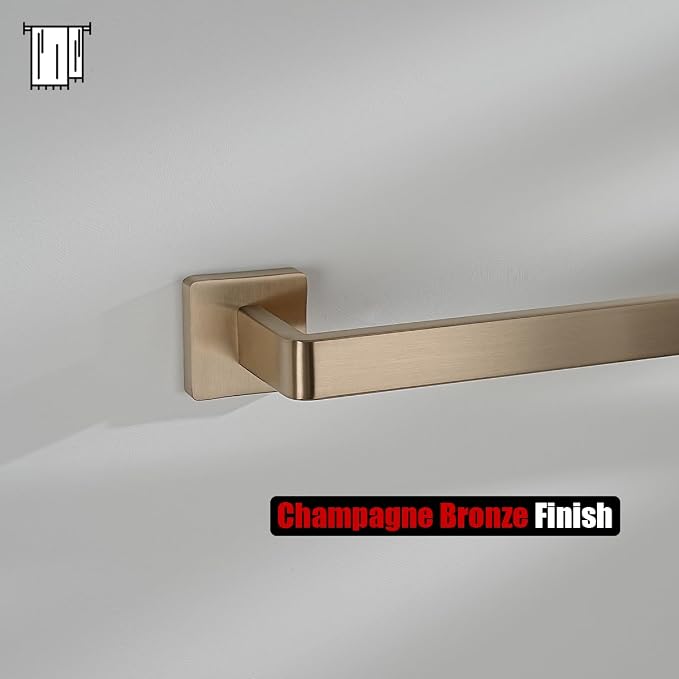 JQK Champagne Bronze Bath Towel Bar, 30 Inch 304 Stainless Steel Thicken 0.8mm Towel Rack Bathroom, Towel Holder Wall Mount, Total Length 32.36 Inch, TB250L30-CB