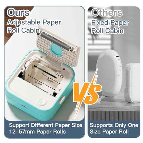 Label Maker Machine with Tape, Little Printer, Portable Thermal Printer Compatible with iOS & Android, Sticker Maker for School, Home, Office, Photos, Notes (Blue)