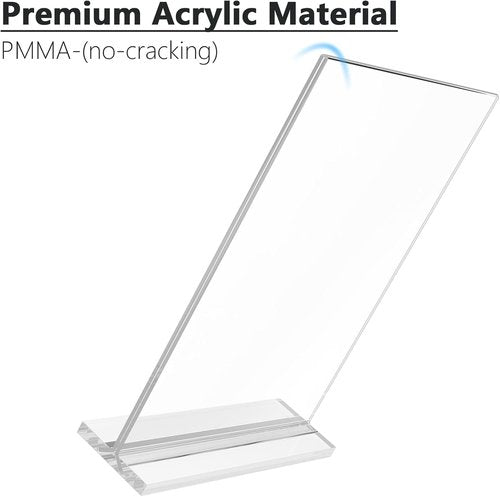 Bindle-MaxGear Acrylic Sign Holder - Double-Sided 8.5x11 Inch Display Stand | Clear Tabletop Frame for Menus & Flyers