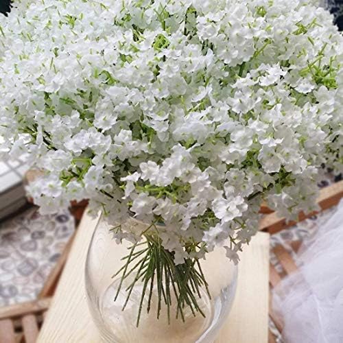Bringsine Baby Breath Gypsophila White Fake Artificial Flowers for Arrangements DIY, Wedding Bridal Bouquets, Centerpieces Party Home Decorations- 20PC