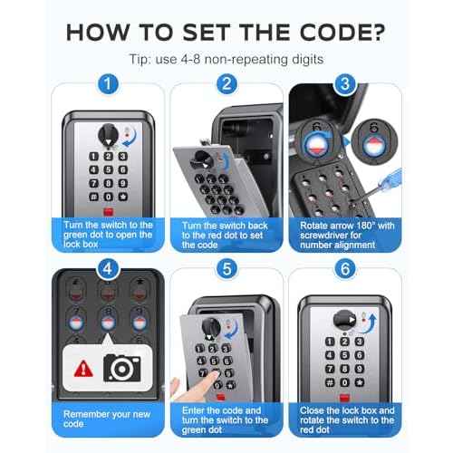 Wall Safe Key Lock Box, 12 Digit Combination Lock Box for Keys with Resttable Code, Large Capacity & Weatherproof Outdoor Lockbox, Spare Key Safe Storage Lock Box for Home, Office, Garage