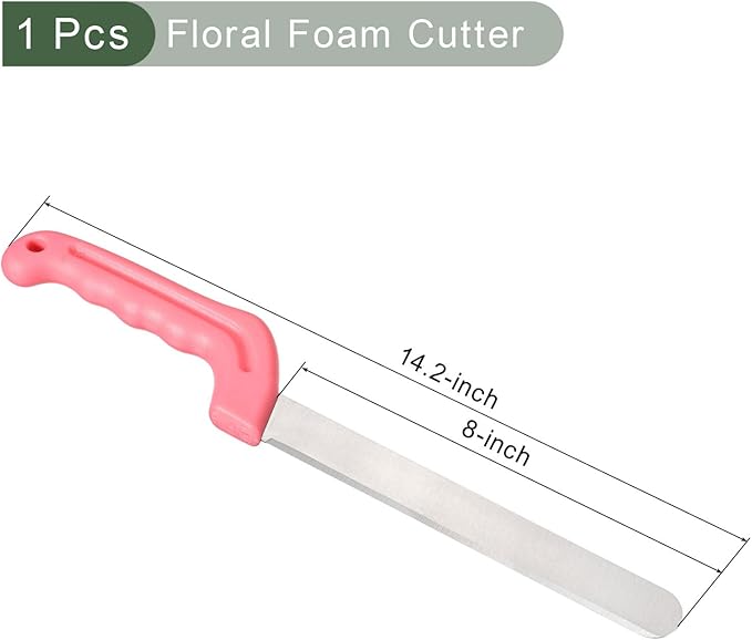 YOKIVE 1 Pcs Floral Foam Cutters, Iron Flowers Mud Bricks Handle Steel Cutters for Cut Flowers Blocks Cakes Fruit Florist (Rose Red, 14.2 Inch)