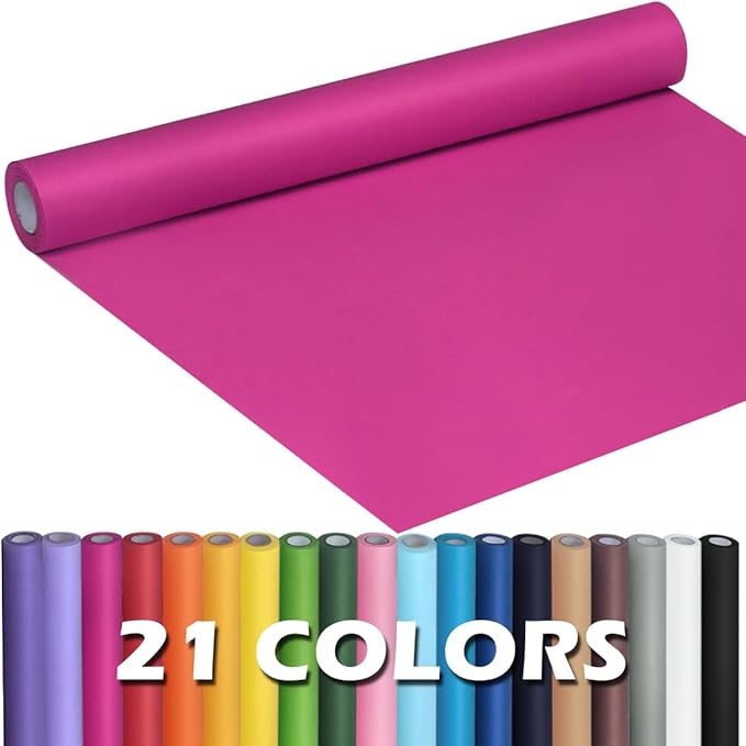 PerkHomy Rose Red Kraft Paper Roll 17.5" x 960" (80') for Gift Wrapping Bouquet Flower Art Painting Craft Writing Packaging Shipping 80GSM 55LB (Rose Red, 17.5" x 80')