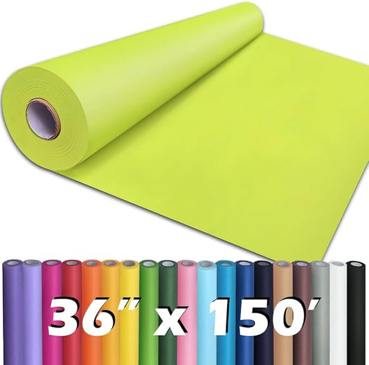 PerkHomy Neon Green Kraft Paper Roll 36" x 1,800" (150') for Gift Wrapping Bouquet Flower Art Painting Craft Writing Packaging Shipping 80GSM 55LB (Neon Green, 36" x 150')