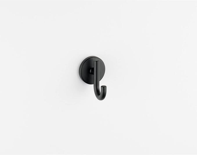 Delta Trinsic (3-Pack) Towel Hooks Matte Black Single Bathroom Hooks Wall Mounted for Robes & Towels Hand Towel Hook Holder Kitchen, Bathroom Accessories 75935-BL