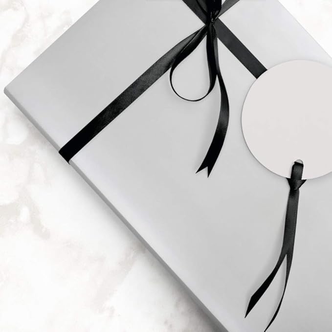 JAM Paper Gift Wrap - Matte Wrapping Paper - 50 Sq Ft Total (30 in x 10 Ft Each) - Matte Silver Foil - 2 Rolls/Pack