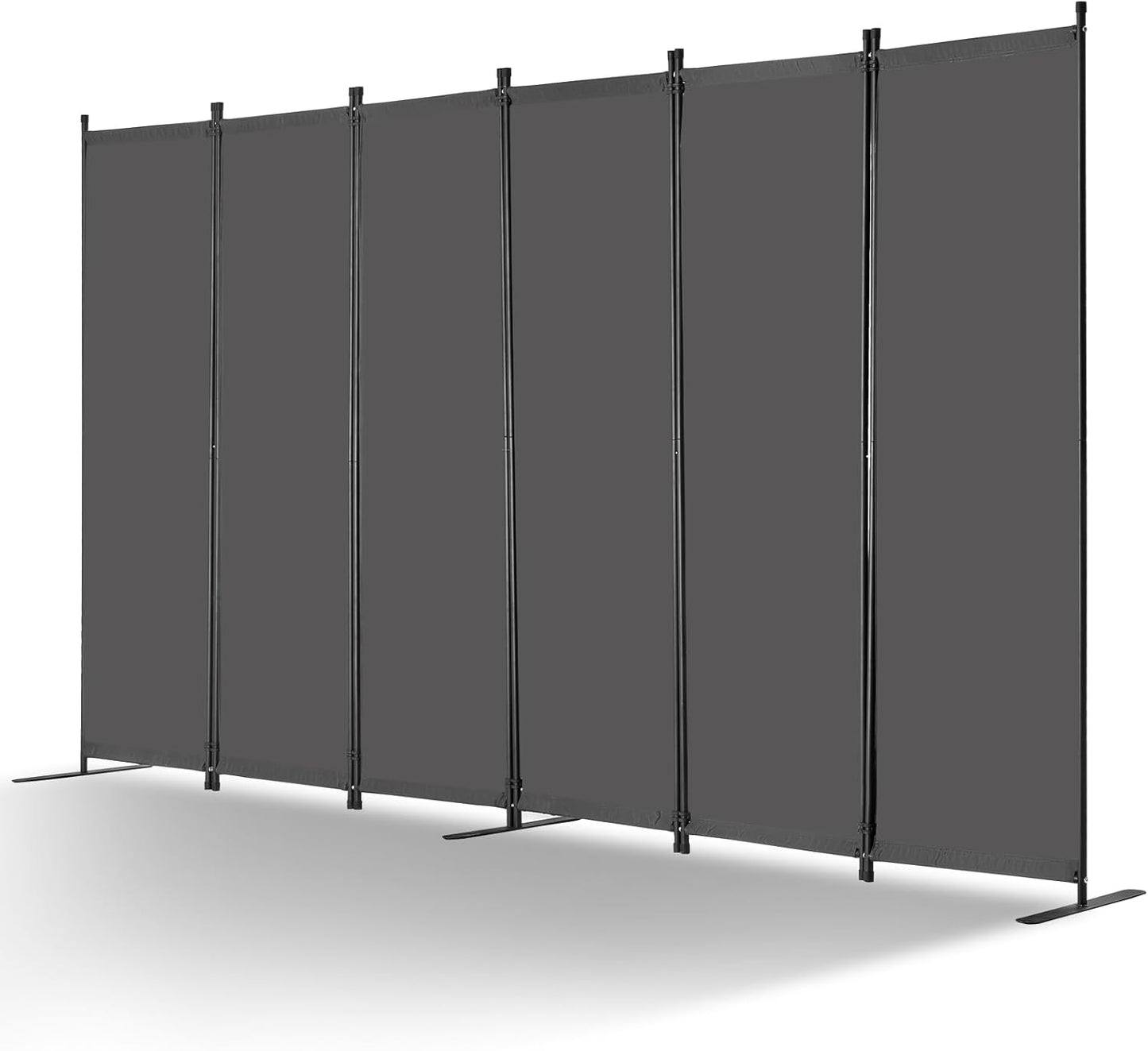 VEVOR 6-Panel Room Divider - Folding Privacy Screen & Portable Partition | Freestanding Grey Divider for Office & Bedroom