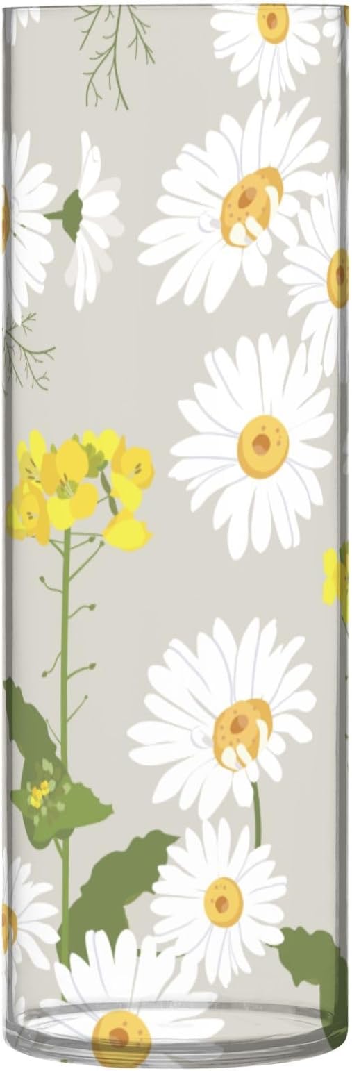 Vase Plastic Vase Elegant Cylinder Flower Vase Shatterproof Decorative Centerpiece for Home Table Office Weddings Events (11.8 x 3.9 in)