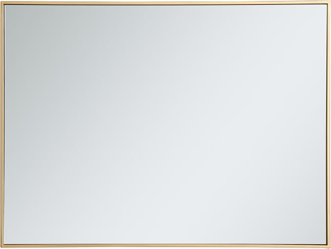 Elegant Decor Eternity 40" x 30" Contemporary Metal Frame Mirror in Black