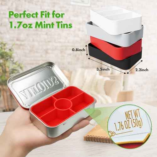 Organizer Inserts Compatible with Altoids 1.76oz Mint Tins for Personal Storage (Random Color)