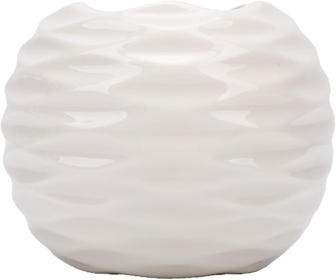 Scented Candle Holder, Ceramic Nordic Minimalist Holder, Hand Cast Texture Heat Proof Candle Stand with Durable Design, Ideal for Living Room, Dining Table & Bedroom Decor (White)