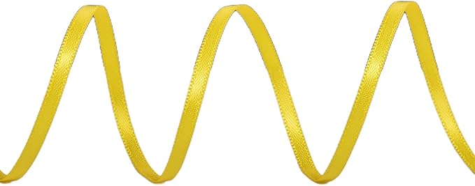 YAMA Yellow Double Faced Satin Ribbon 1/8 Inch 100 Yards Ribbon for Gift Wrapping Crafts Hair Bows Wedding Party Decoration
