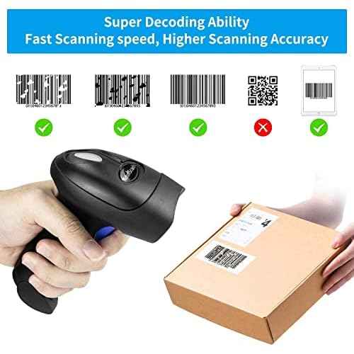 NetumScan Bluetooth CCD Bar Code Scanner with Stand, 3-in-1 Handheld Automatic 1D Barcode Reader Barcode Scanner for Computer, Tablet, iPhone, iPad, Android
