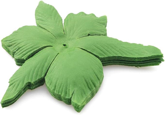 ZYAMY 50PCS Artificial Floral Calyx Petals Green Circular Fabric Floral Base with Holes for DIY Wedding Party Decorations Crafts Scrapbooking Accessories