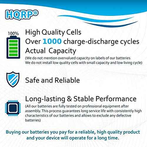 HQRP 3500mAh Extended Battery Works with FLUKE 120 123 124 125 Scopemeter Test Tool, 43 43B Power Quality Analyzers B11483 BP120 BP130