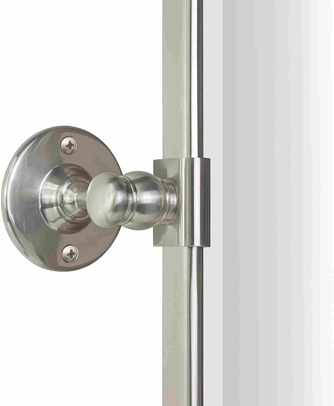 Farmhouse Pivot Rectangle Bathroom Mirror Brushed Nickel Metal Framed Tilting Beveled Vanity Mirrors for Wall, Overall 27.91x 30 inches (Mirrror 24 x 30 inches)