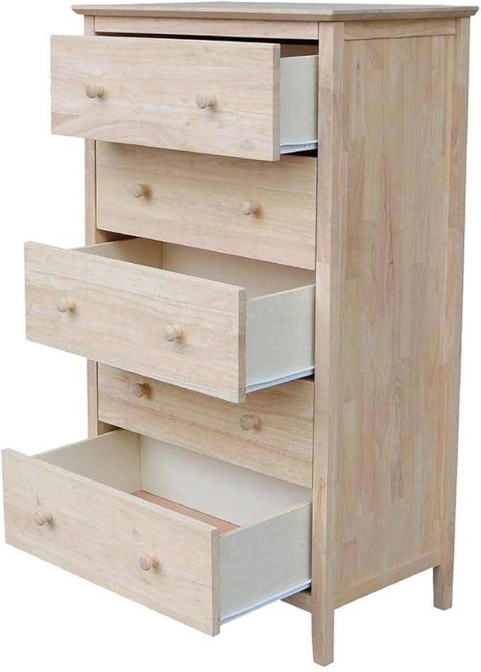 International Concepts Dresser with 5 Drawers ,Unfinished