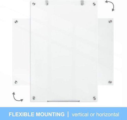 Brilliance Magnetic Glass Dry Erase Board - 36" x 24" Whiteboard for Office, Home & School