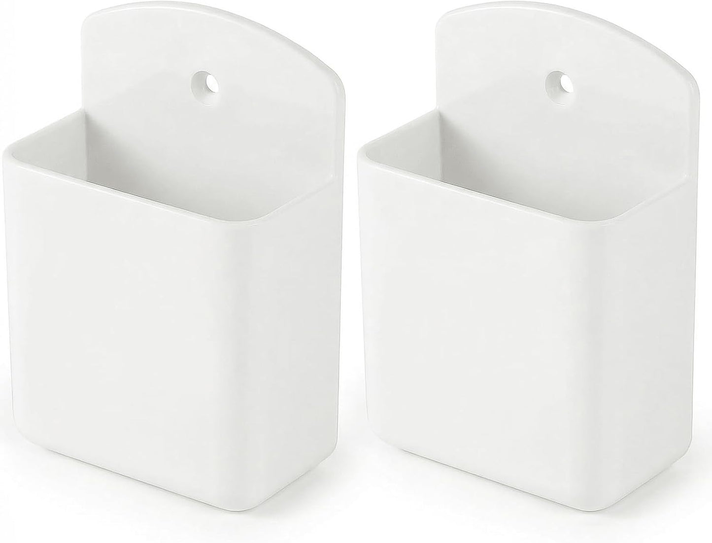 Skiennix Remote Control Holder - 2 Pack Self-Adhesive Wall Mount Storage Box for TV & AC Remotes