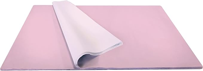 Jillson Roberts Bulk 480-Sheet Count 20" x 30" Recycled Tissue Paper Available in 30 Colors, Pastel Pink