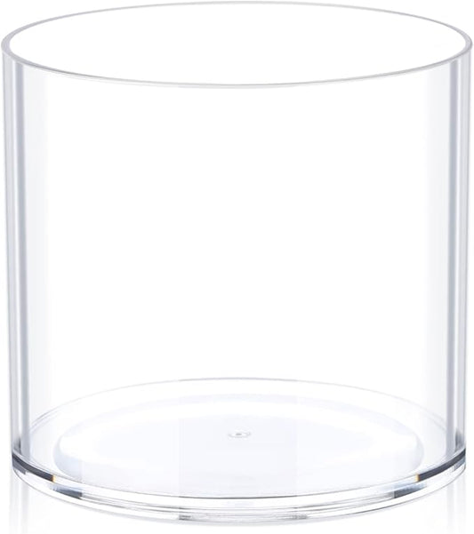 Flower Clear Plastic Vase Centerpiece for Home, Wedding Party, Clear Cylinder Wide Vase for Flowers, Decorative Wide Mouth Vase for Decor, Centerpieces, 6” × 6" Opening Round (Not Glass)