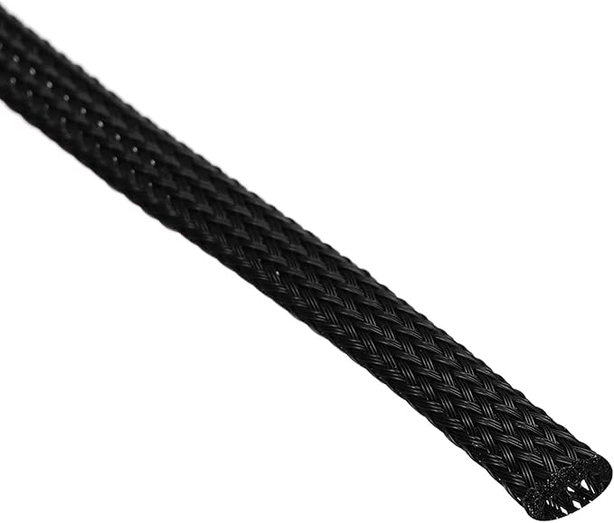 uxcell PET Expandable Sleeving 20ft 1/4" Black Cable Management Sleeve Cord Organizer for Wrap Protect Cable
