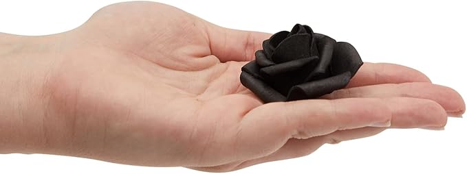 Bright Creations 100-Pack Black Artificial Flowers, Fake Foam Flowers for Halloween Decorations, DIY Crafts, Bouquets, and Black-Themed Parties (3 Inches)