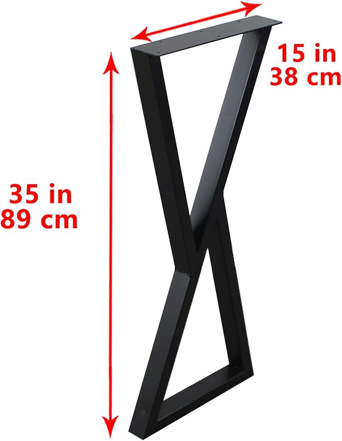 MBQQ Furniture Legs 35" Height 15" Wide Rustic Decory Triangle Shape Table Legs,Heavy Duty Metal Desk Legs,Dining Table Legs,Industrial Modern, DIY Iron Bench Legs