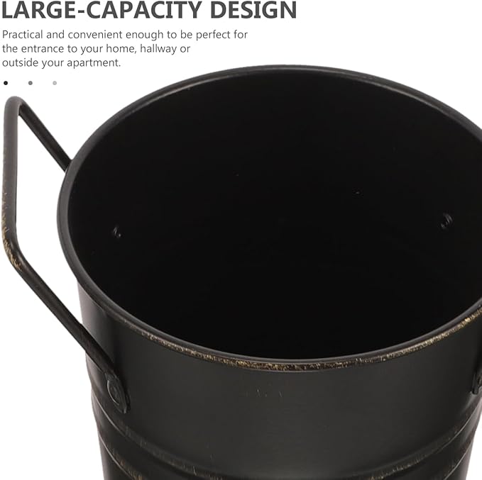 Retro Flower Arrangement Bucket Vintage Iron Flower Pot with Handle Decorative Floral Vase for Home Tabletop Rustic Plant Container