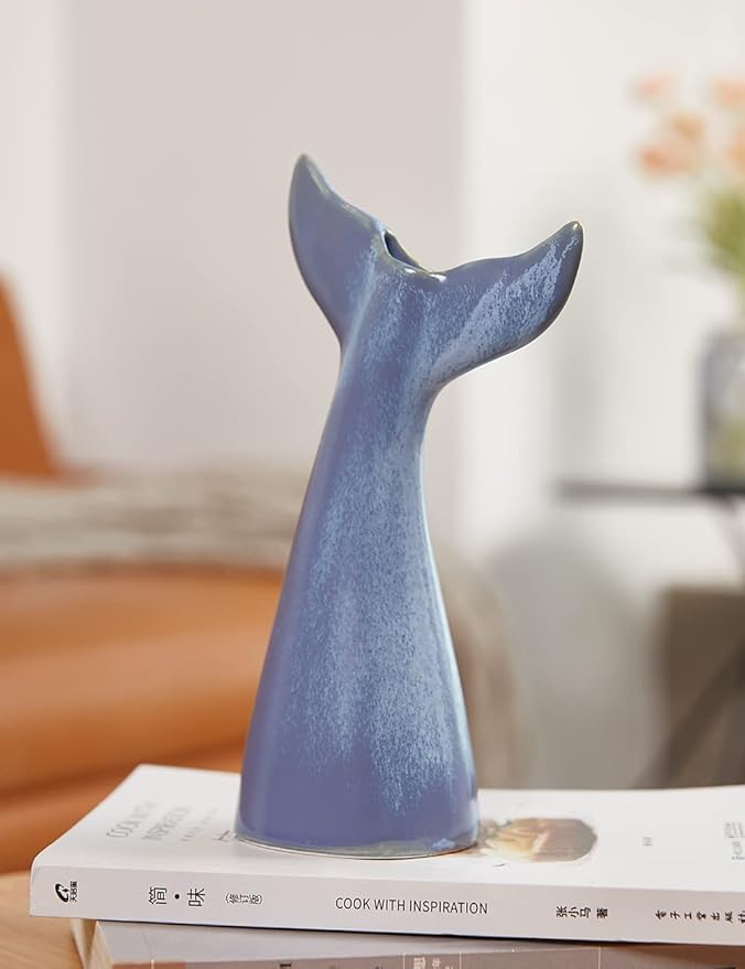 SEINHIJO Ceramic Flower Vase Modern Decor Sculpture Table Centerpiece Statue Home Gifts Arts 8.3inch